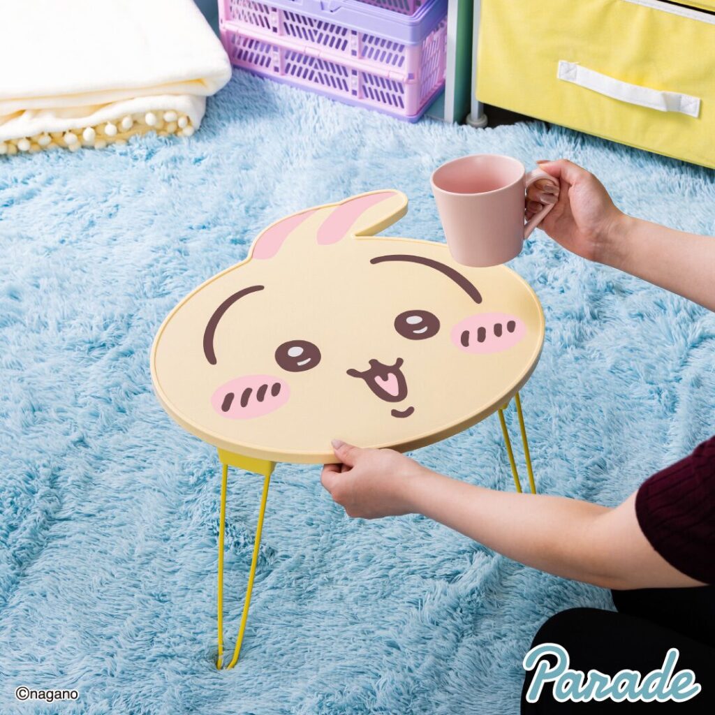 【お得】ちいかわ おかお折りたたみミニテーブル うさぎ モモンガ　3個セット ちいかわ】 おかお折りたたみミニテーブル②7月26日よりクレーン